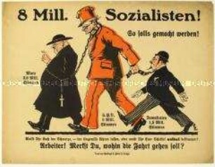 Flugblatt gegen Wilhelm Marx als gemeinsamen Kandidaten von Zentrumspartei, SPD und Deutscher Demokratischer Partei für das Amt des Reichspräsidenten 1925
