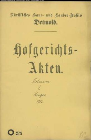 Ostmann, Henrich zu Hörste gegen Krüger in der Müssen - Schuldforderung