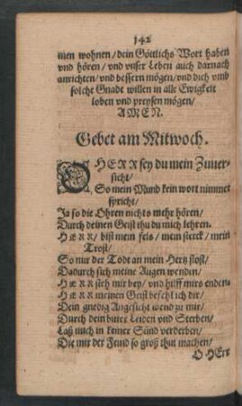 Gebet am Mitwoch.