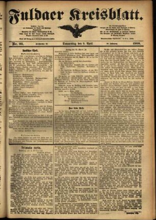 Ausgabe vom Donnerstag, den 09. April 1908.