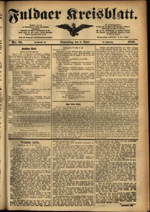 Ausgabe vom Donnerstag, den 09. April 1908.