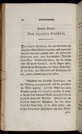 Zweytes Kapitel. Vom doppelten Einschnitt.