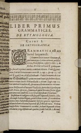 Liber Primus Grammatices, De Etymologia.