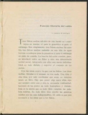 Función literaria del caldo