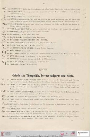 Griechische Thongefäße, Terracottafiguren und Köpfe (Nr. 431 - 487)