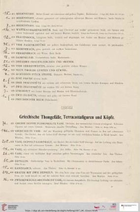 Griechische Thongefäße, Terracottafiguren und Köpfe (Nr. 431 - 487)