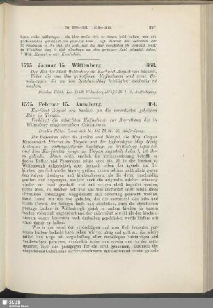 363. 1575, Januar 15. Wittenberg