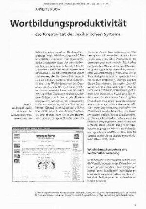 Wortbildungsproduktivität - die Kreativität des lexikalischen Systems