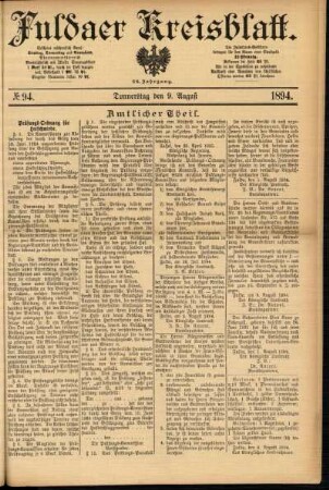 Ausgabe vom Donnerstag, den 09. August 1894.