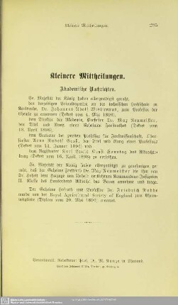 II.3 Kleinere Mittheilungen