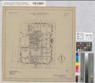 Münster (Münster) Behördenhaus (ehem. Konsistorium) Bl. 2 Grundriß Erdgeschoß 1950 1 : 100 47 x 46 Zeichnung Hochbauamt Münster