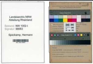 Entnazifizierung Hermann Speckamp , geb. 05.07.1894 (Angest.)