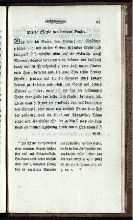 Dritte Elegie des dritten Buchs
