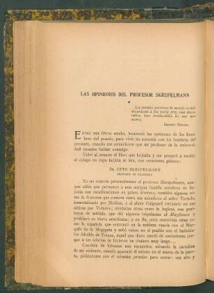 Las opiniones del Profesor Skrupelmann