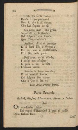 Parte Seconda = Zweyter Theil