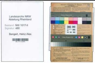 Entnazifizierung Heinz Alex Bangert , geb. 22.03.1913 (KaufmaennischerAngestellter)