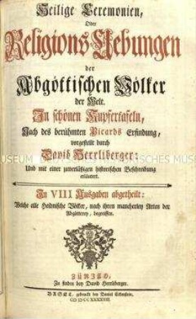Gottesdienstliche Ceremonien, Oder H. Andachts-Uebungen