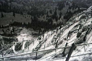 Bayrischzell: Serpentinenweg von oben gesehen