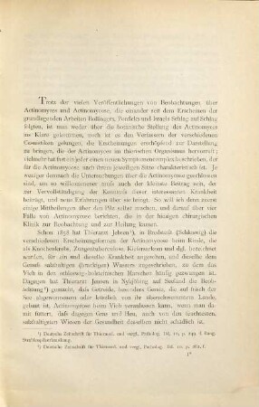 Beiträge zur Diagnostik und Casuistik der Actinomycose : Inaug.-Diss.