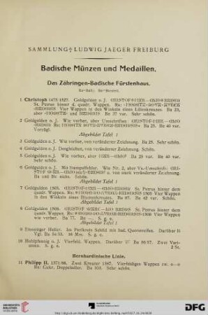 Sammlung Ludwig Jaeger Freiburg (Nr. 1-805)