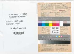 Entnazifizierung Wilhelm Breitgoff , geb. 21.08.1920 (Dreher)
