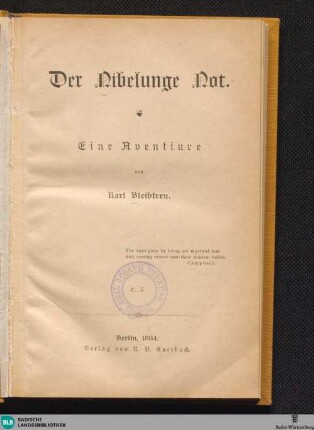 Der Nibelungen Not : eine Aventiure