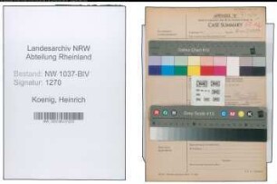 Entnazifizierung Heinrich Koenig , geb. 15.08.1907 (Tabakhaendler)