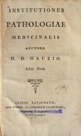 Institutiones Pathologiae Medicinalis