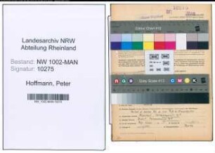 Entnazifizierung Peter Hoffmann , geb. 01.09.1922 (Angest.)