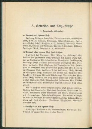 I. Hauptmaße (Getreide)