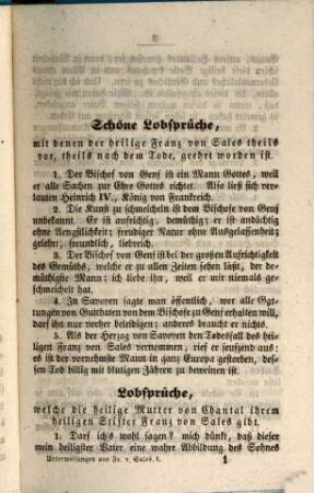 Geistliche Blumenlese aus den Werken des heil. Franz von Sales, 1