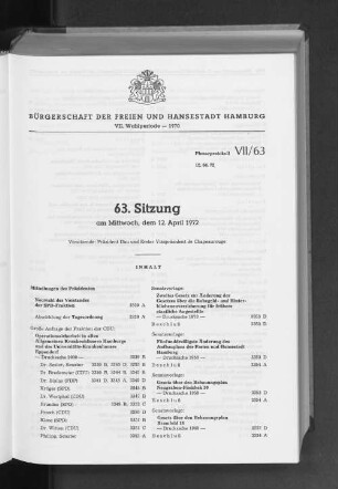 63. Sitzung