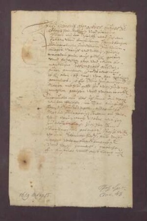 Heinrich Oberacker, Bürger zu Gochsheim, leiht von Hans Bengel daselbst 70 Gulden Kapital.