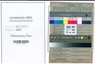 Entnazifizierung Paul Wellershaus , geb. 14.01.1898 (Staedtischer Arbeiter)