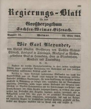 Nr. 16 : 22. März 1854
