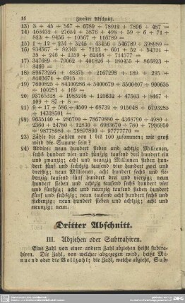 Dritter Abschnitt. III. Abziehen oder Subtrahiren