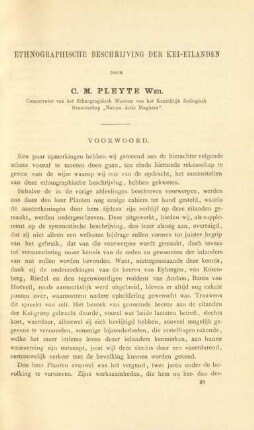 Ethnographische beschrijving der Kei-eilanden door C. M. Pleyte Wzn., conservator van het Ethnographisch Museum ...