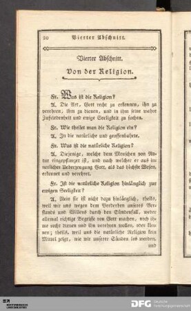 Vierter Abschnitt. Von der Religion.