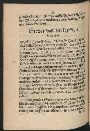 Stewer vom verkaufften Getrayde.