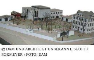 Anbau Museum für Kunsthandwerk (früher Entwurf) - Modell der Gesamtanlage