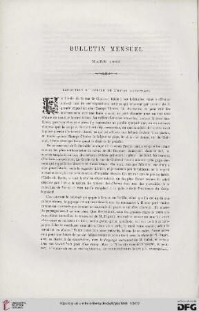 Bulletin mensuel: Mars 1866