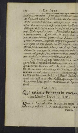 Cap. VI. Qua ratione Princeps in vocatione