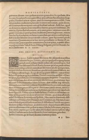 Des. Erasmus Roterodamus De Metris