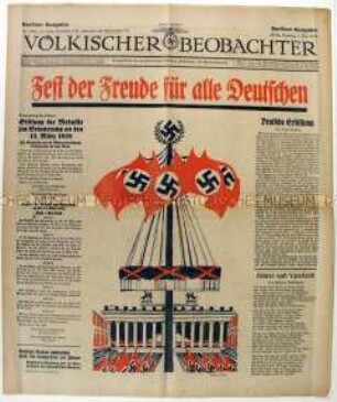 Tageszeitung "Völkischer Beobachter" u.a. zum 1. Mai