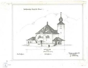 Bestelmeyer, German; Prien / Chiemsee; Ev. Kirche - Nordwest-Ansicht