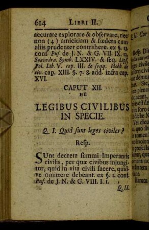 Caput XII. De legibus civilibus in specie.