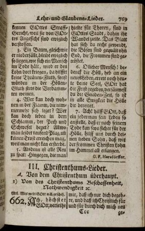 III. Christenthums-Lieder.