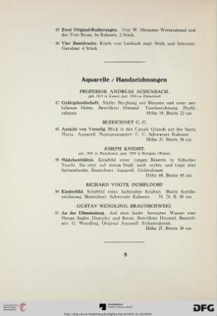 Aquarelle / Handzeichnungen (Nr. 47-51)