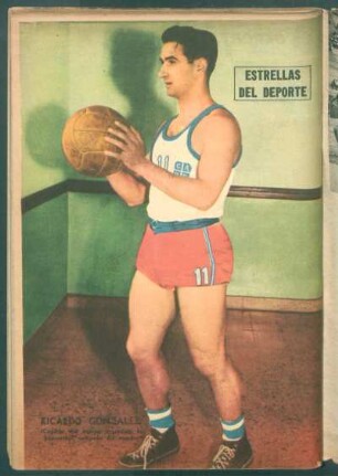 Ricardo González (capitán del equipo argentino de basquetbol, campeón del mundo) - [Fotografía] : Estrellas del deporte