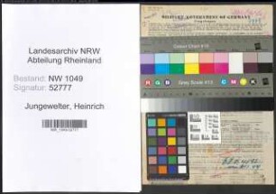 Entnazifizierung Heinrich Jungewelter , geb. 21.02.1898 (Gewerbeoberlehrer)